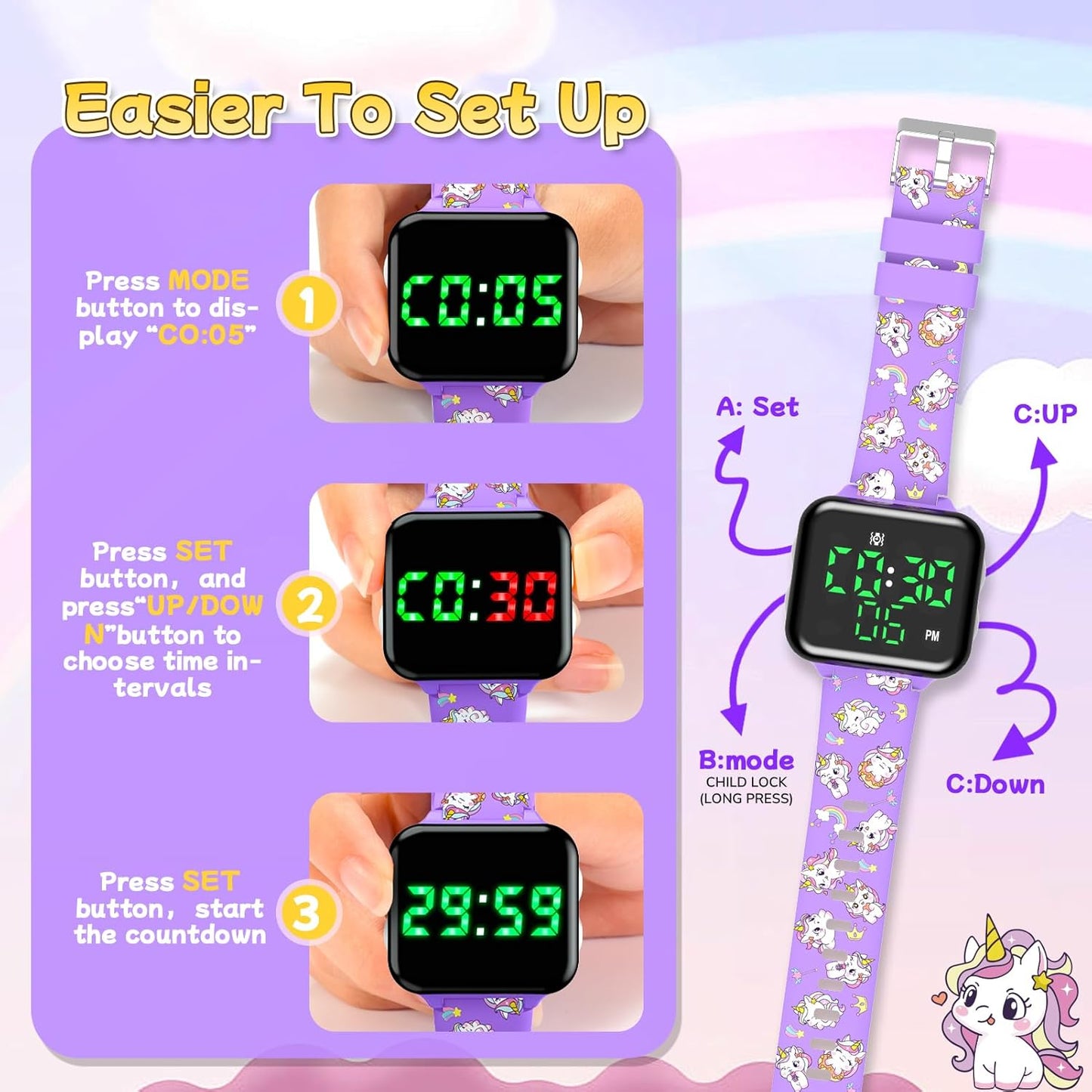 Potty Training Watch and Board Book for Kids: Water Resistant Potty Watches for Toddler Boys Rechargeable Toilet Reminder Dinosaur Toddler Watch 1-3 Birthday Gifts for 2 3 4 Year Old Boy (Blue)