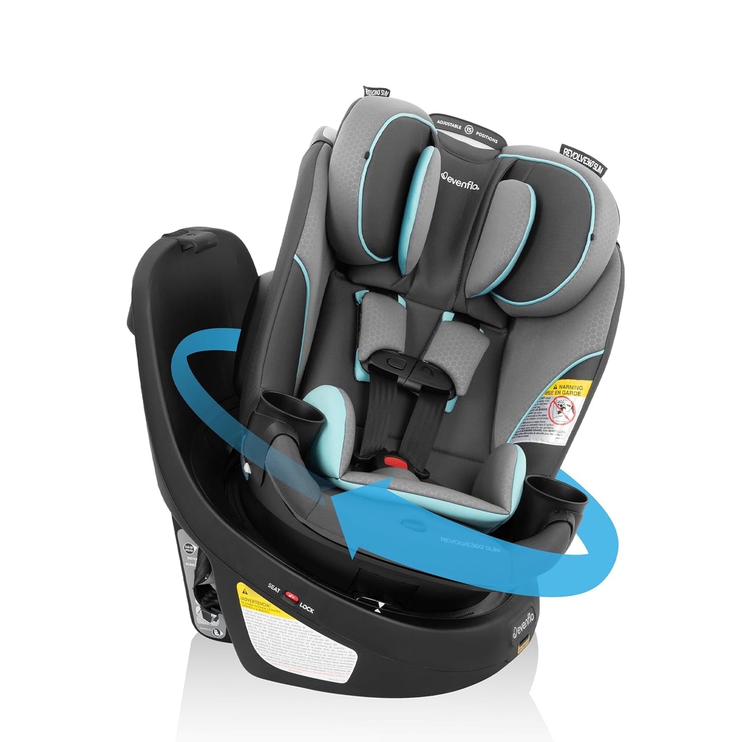 Evenflo Revolve360 Slim 2-in-1 Rotational Car Seat (Canton Black)