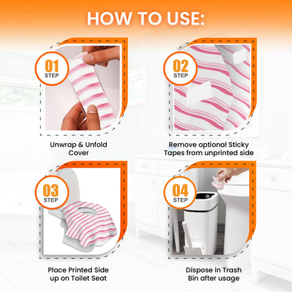 20 Extra Large Toilet Seat Covers Disposable for Kids & Adults-Toilet Covers Disposable for travel-Toddler Toilet Seat Cover Liners for Potty Training-Individually Wrapped-Waterproof (Bees)