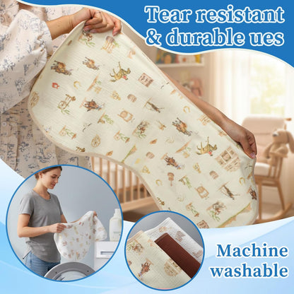 Hahafelt 3 Pcs Changing Pad Liners Fits in Peanut Shape Changing Pad Waterproof Diaper Mats Organic Cotton Peanut Mats are Warm on Baby's Back, Washable Reusable (Starry Style,Multicolor)
