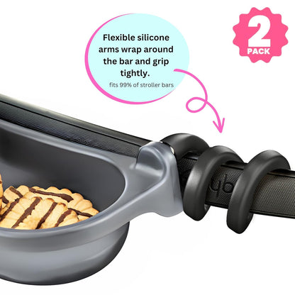 Swanoo Universal Stroller Snack Tray | Compatible With Nuna Mockingbird Bugaboo Uppababy | Stroller Bumper Bar Tray Attachment with Cup Holder | Baby Toddler Disneyland Essentials Stroller Accessories