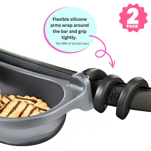 Swanoo Universal Stroller Snack Tray | Compatible With Nuna Mockingbird Bugaboo Uppababy | Stroller Bumper Bar Tray Attachment with Cup Holder | Baby Toddler Disneyland Essentials Stroller Accessories