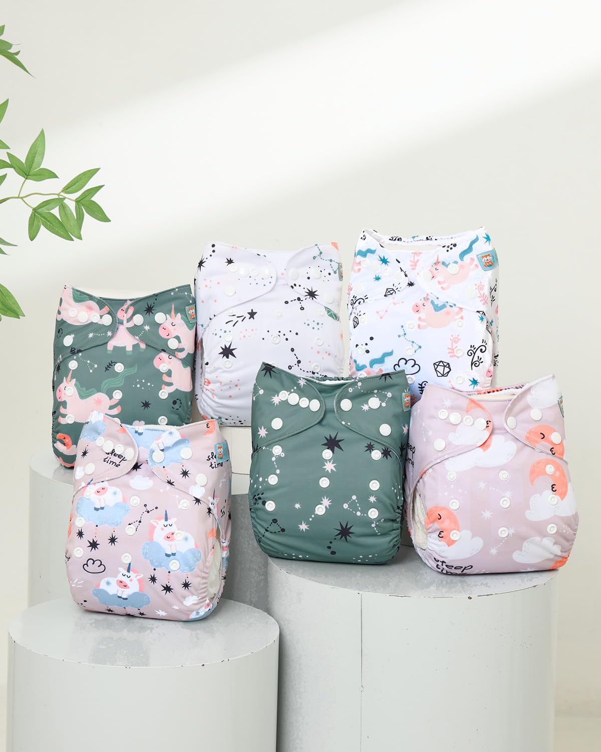 ALVABABY 12pcs Microfiber Inserts,Soft Cloth Diaper Liner,3-Layer Absorbent Inserts,Reusable for Baby Cloth Diapers 12T