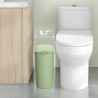 Cesun Automatic Motion Sensor Bathroom Trash Can with Lid, 2.6 Gallon Touchless Trash Bin, Smart Plastic Slim Garbage Can Small White Wastebasket for Toilet, Office, rv, Bedroom, Living Room