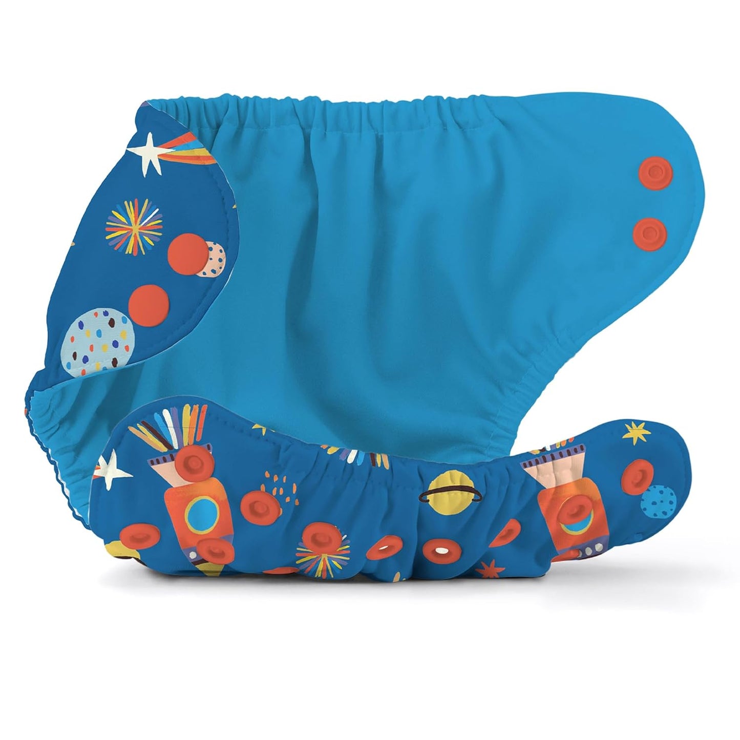 Esembly Cloth Diaper Cover - Reusable Swim Diaper, Waterproof, Breathable - Adjustable Outer Layer Over Absorbent Inner for Blowout Protection - Sea Glass, Size 2 (18-35lbs)