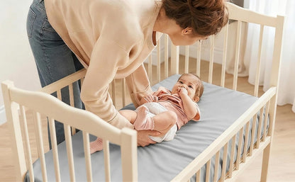 4 Pack Bassinet Sheets (19" x 33"), Compatible with Baby Delight, BabyBond, Dream On Me and Most Rectangle Bedside Sleeper Bassinet Mattress, Soft and Skin-Friendly, Mint Green and Color Rainbow