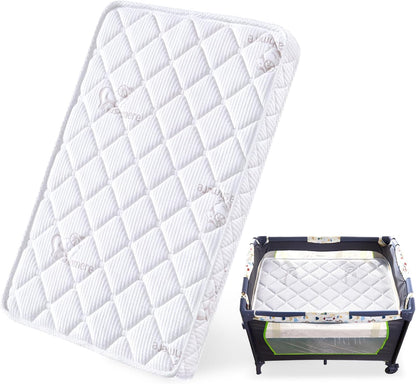 Feisaibaoly Pack and Play Mattress (38 “x26 ”x1.5),Skin Friendly Fabric, Soft, Breathable and Quiet, Provides Baby Friendly Support and Helps Healthy Spine Development,Pack and Play Topper.