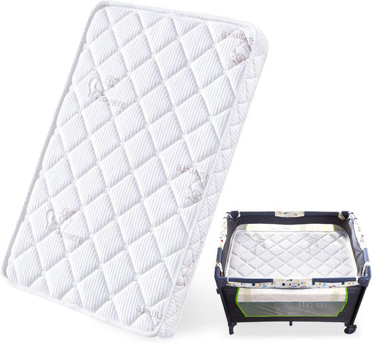 Feisaibaoly Pack and Play Mattress (38 “x26 ”x1.5),Skin Friendly Fabric, Soft, Breathable and Quiet, Provides Baby Friendly Support and Helps Healthy Spine Development,Pack and Play Topper.