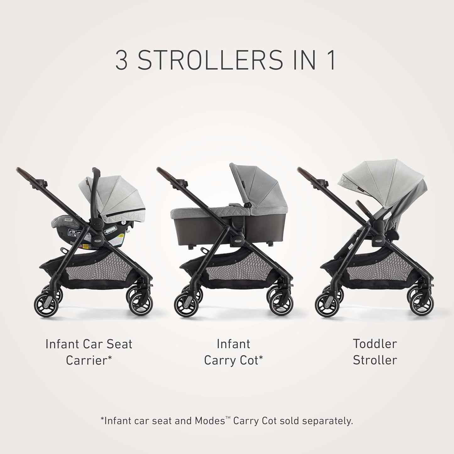 Graco Merge 360 Baby Stroller - Front and Rear 360-Degree Rotating Wheels Infant Stroller for Easy Gliding and Tight Turns, Quick 1-Button Push Folding Stroller, Great Gift for New Parents