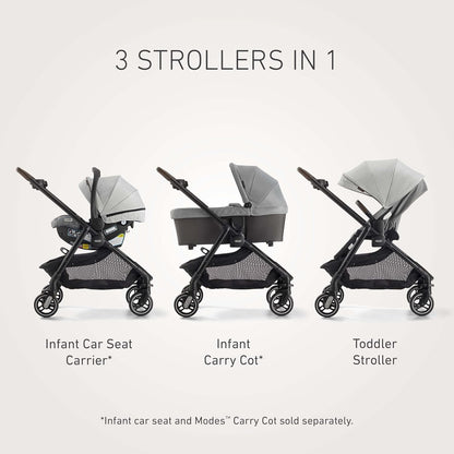 Graco Merge 360 Baby Stroller - Front and Rear 360-Degree Rotating Wheels Infant Stroller for Easy Gliding and Tight Turns, Quick 1-Button Push Folding Stroller, Great Gift for New Parents
