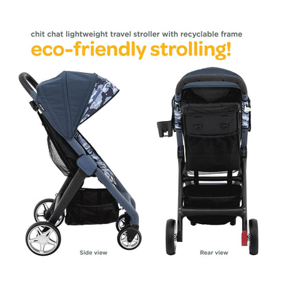 Larktale Chit Chat | Lightweight Compact Stroller for Babies & Toddlers 6 Months & Up | Best Travel Stroller | One-Handed Steering & Easy Fold, Longreef Navy