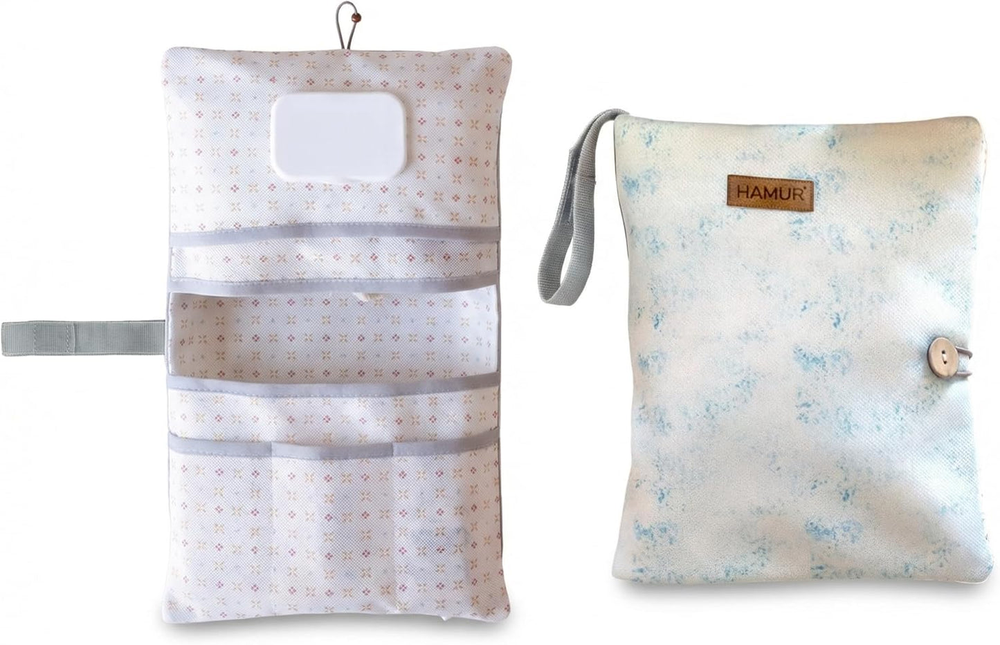 HAMUR Baby Diaper Bag Organizer – Travel-Friendly, Compact & Foldable | Stroller Pouch for Newborn Essentials – Must-Have for Boys & Girls (Leaves)