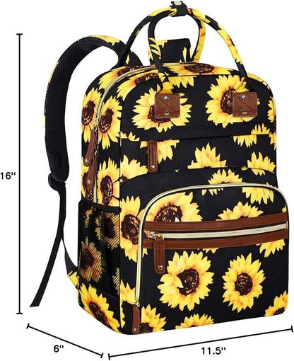 Tenot Diaper Bag Backpack Tote for Women Large Capacity, Baby Bag with Insulated Pockets Multifunctional Diaper Bags For Baby Girl Boy Waterproof Baby Bags For Boys Girls Mama Maternity Bag Sunflower