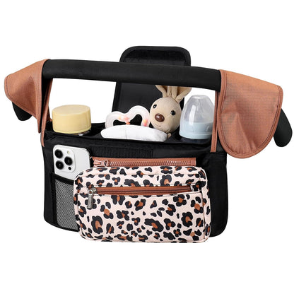 Accmor Universal Stroller Organizer with Insulated Cup Holder Detachable Phone Bag and Shoulder Strap,Stroller Bag Caddy Organizer Fits for Uppababy, Baby Jogger, Britax Strollers