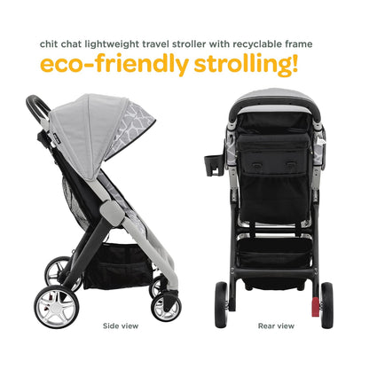 Larktale Chit Chat | Lightweight Compact Stroller for Babies & Toddlers 6 Months & Up | Best Travel Stroller | One-Handed Steering & Easy Fold, Longreef Navy