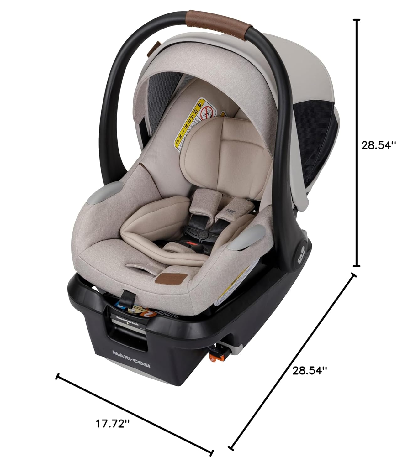 Maxi-Cosi Mico Luxe+ Baby Car Seat: Infant Car Seat with Base and Versatile Baby Carrier Seat Functionality, Essential Green