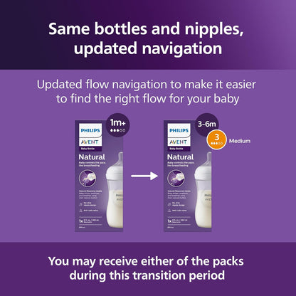 Philips AVENT Natural Baby Bottle with Natural Response Nipple, Blue, 9oz, 3pk, SCY903/23