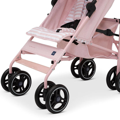 babyGap Classic Stroller - Lightweight Stroller with Recline, Compact Fold & Removable Parent Organizer - Made with Sustainable Materials, Grey Stripes