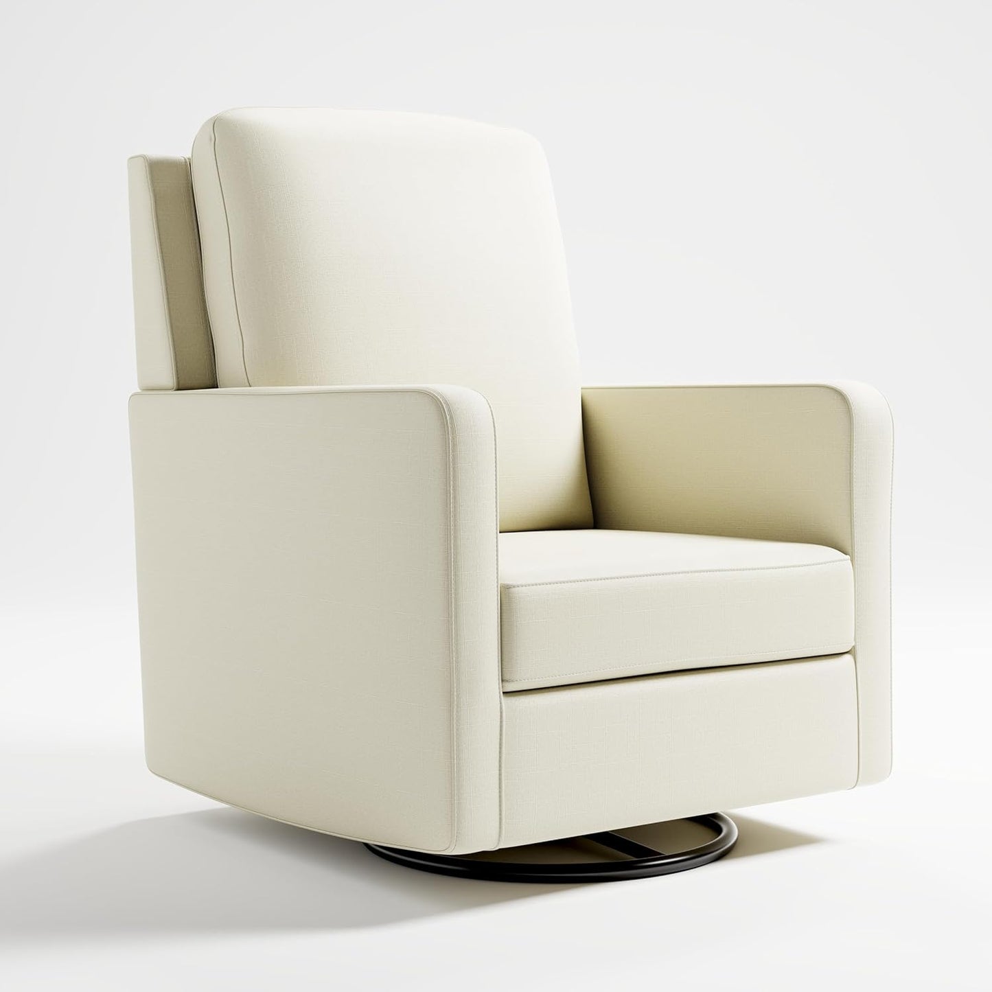 Storkcraft Calabasas Upholstered Nursery Swivel Glider (Fog) – GREENGUARD Gold Certified, CertiPUR-US Certified Foam, Pillow-Based Comfortable Swivel Glider