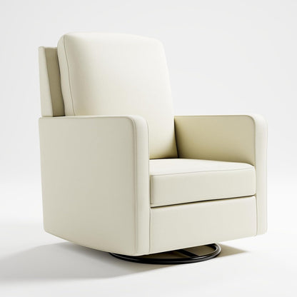 Storkcraft Calabasas Upholstered Nursery Swivel Glider (Fog) – GREENGUARD Gold Certified, CertiPUR-US Certified Foam, Pillow-Based Comfortable Swivel Glider
