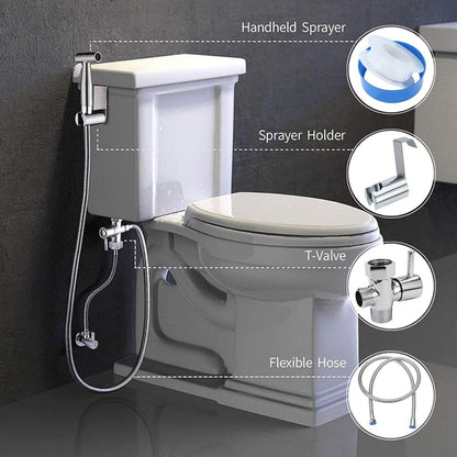 Generic Handheld Bidet Sprayer for Toilet, Hand held Stainless Steel Toilet Bidet Sprayer Kit, Hose with Anti-Leak Hose&High Pressure, for Personal Hygiene, Toilet Clean, Baby Diaper Cloth (Black)