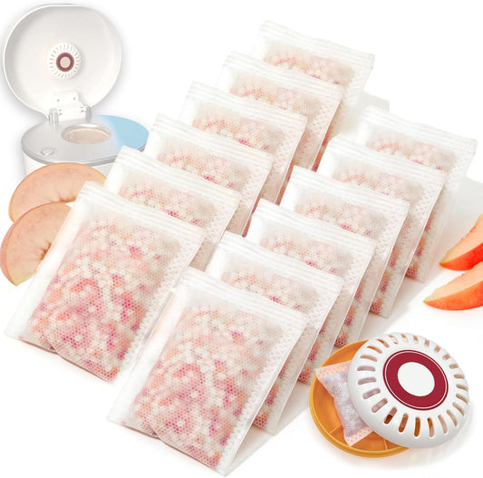 PurifyLogix Odor Removing Baking Soda Refills for Munchkin Diaper Pail, Deodorizer for Arm & Hammer Puck Baking Soda Cartridge (3.5"), 12 Pack Peach Odor Absodor