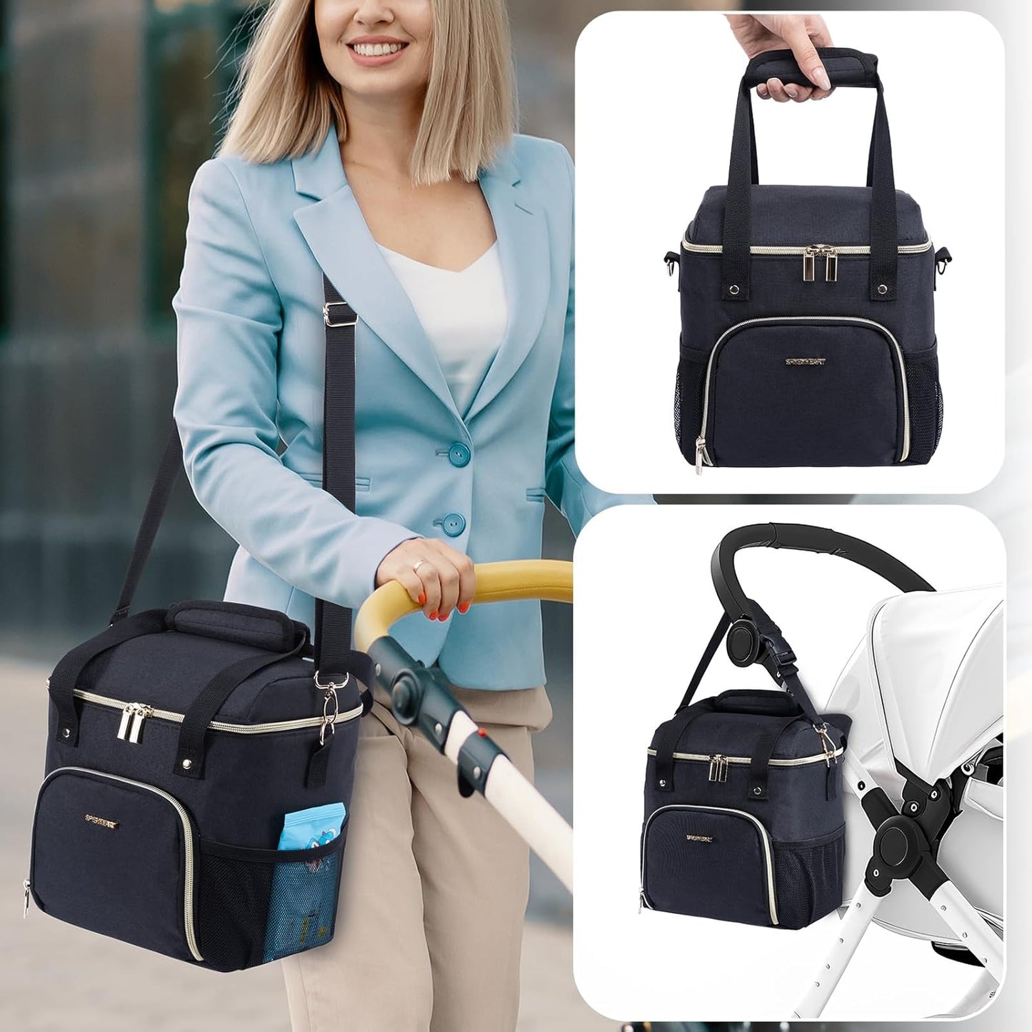 Mam Breastmilk Cooler Bag with Ice Pack for 4 Bottles - See-through Breast Pump Bag for Baby Bottles 4oz-9oz