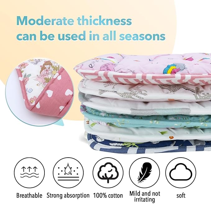 Baby Stroller Cushion,Infant Car Seat Insert-Reversible Universal Breathable and Soft Newborn seat Liner for Stroller,100% Cotton Seat Pad Liner for Newborns-34x78cm,1 Pack(Pink Princess)