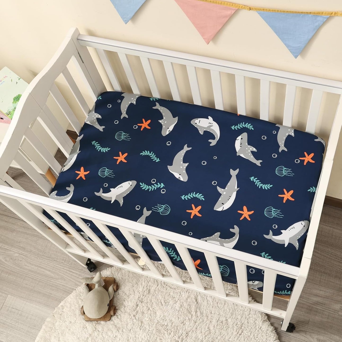 PHF 3 Pack Soft Mini Crib Sheets, Floral & Animal Pack N Play Sheets for Baby Boys Girls, No Slip Universal Fit for Pack N Play, Playard, Portable and Mini Crib Mattresses,Floral & Animal