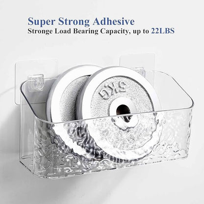 Bath Toy Storage Organizer, Bathtub Toy Storage Holder, Large Capacity Wall Mounted Shower Caddy Shower Organizer, No Drill Shelves Basket, Wave, 2 Pack