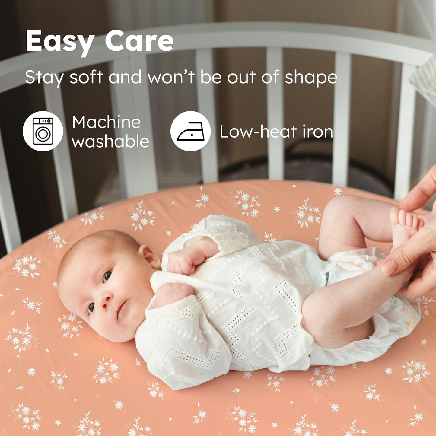 Baby Bedside Bassinet Sheets Girl, 33”x20” Compatible with Baby Delight Dream On Me & Most Rectangle Bedside Sleeper Bassinet Mattress, Super Soft Microfiber Pink Butterfly Flower