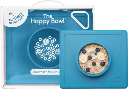 ezpz Happy Bowl - 24 Months + (Sage) - 100% Silicone Suction Bowl with Built-in Placemat – Dishwasher Safe