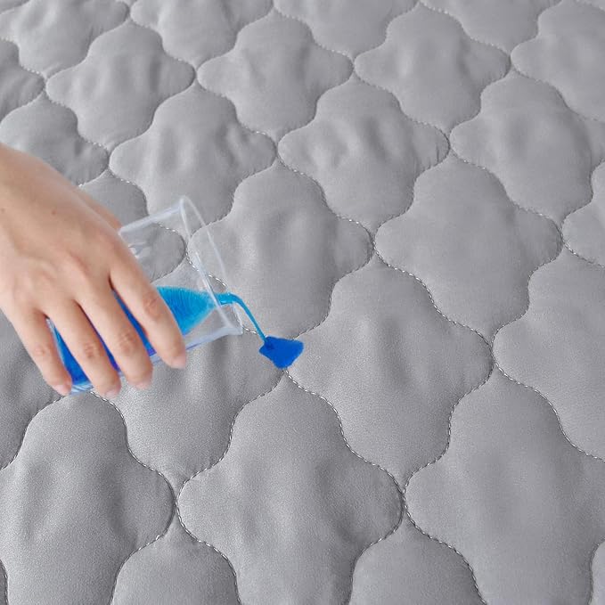 Waterproof Crib Mattress Protector Pad 28" x 52",Non-Slip & Absorbent Mattress Pad for Baby Standard Crib/Bed, Quilted Machine Washable Grey
