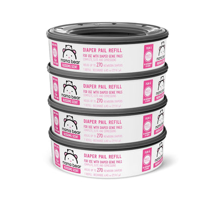 Amazon Brand - Mama Bear Blossoms Scented Diaper Pail Refills for Diaper Genie Pails with Odor Elimination, 2160 Count (8 Packs of 270 Count)