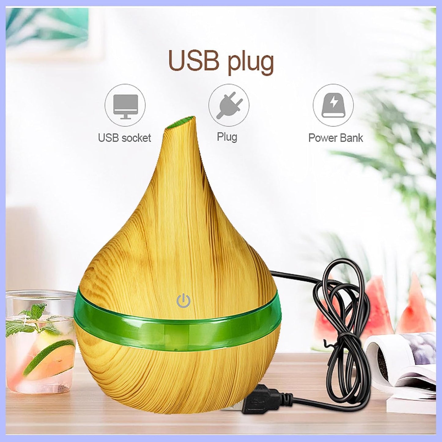 Portable Mini Cool Mist Humidifier, 400ml Ultrasonic Humidifier with 7 Color Night Lights, 2 Mist Modes, 10-20 Hours Runtime, Ultra-Quiet for Bedroom, Nursery, Office, Car, USB Powered (White)