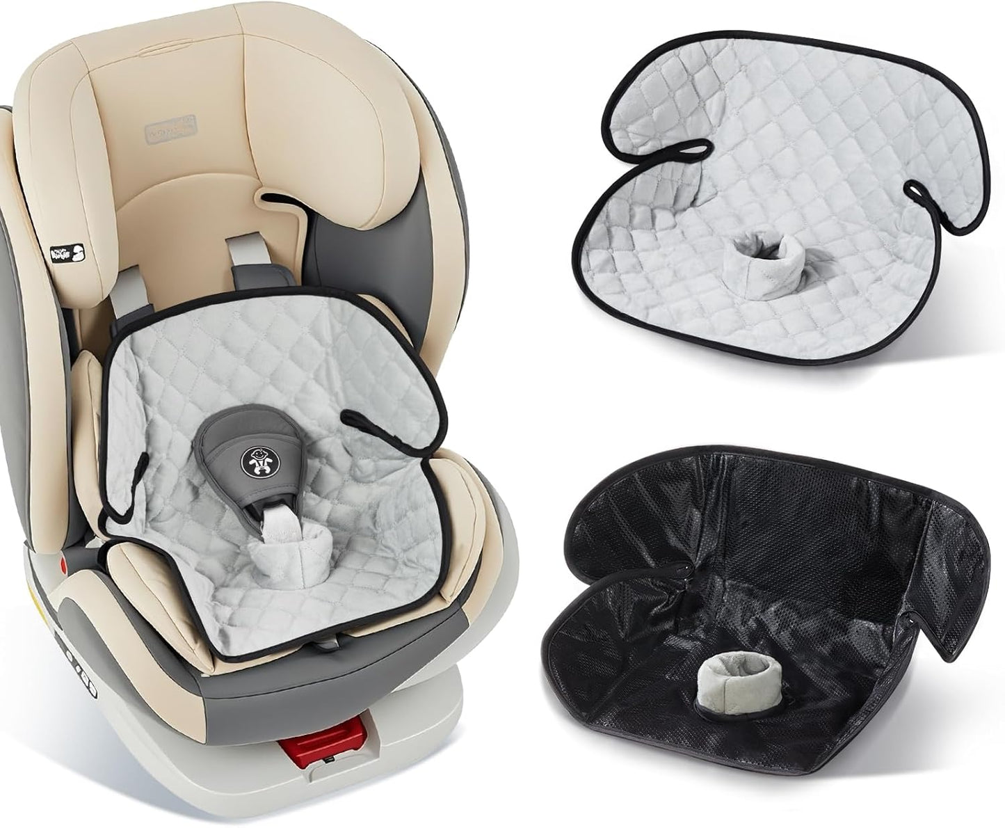 2 Pack Car Potty Training Seat Protector, Waterproof Toddler Car Seat Potty Training Cover, Piddle Pads & Liners for Baby Stroller, Booster & Travel,Non-Slip Pee Protector for Carseat (Grey)