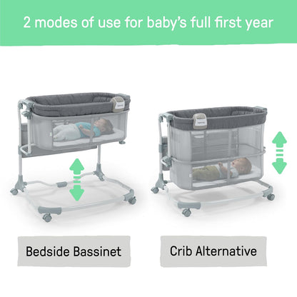 Ingenuity Dream Hero Starlight 3-in-1 Co-Sleeping Bassinet and Crib - Lume (Grey), Unisex, Newborn to 12 Months