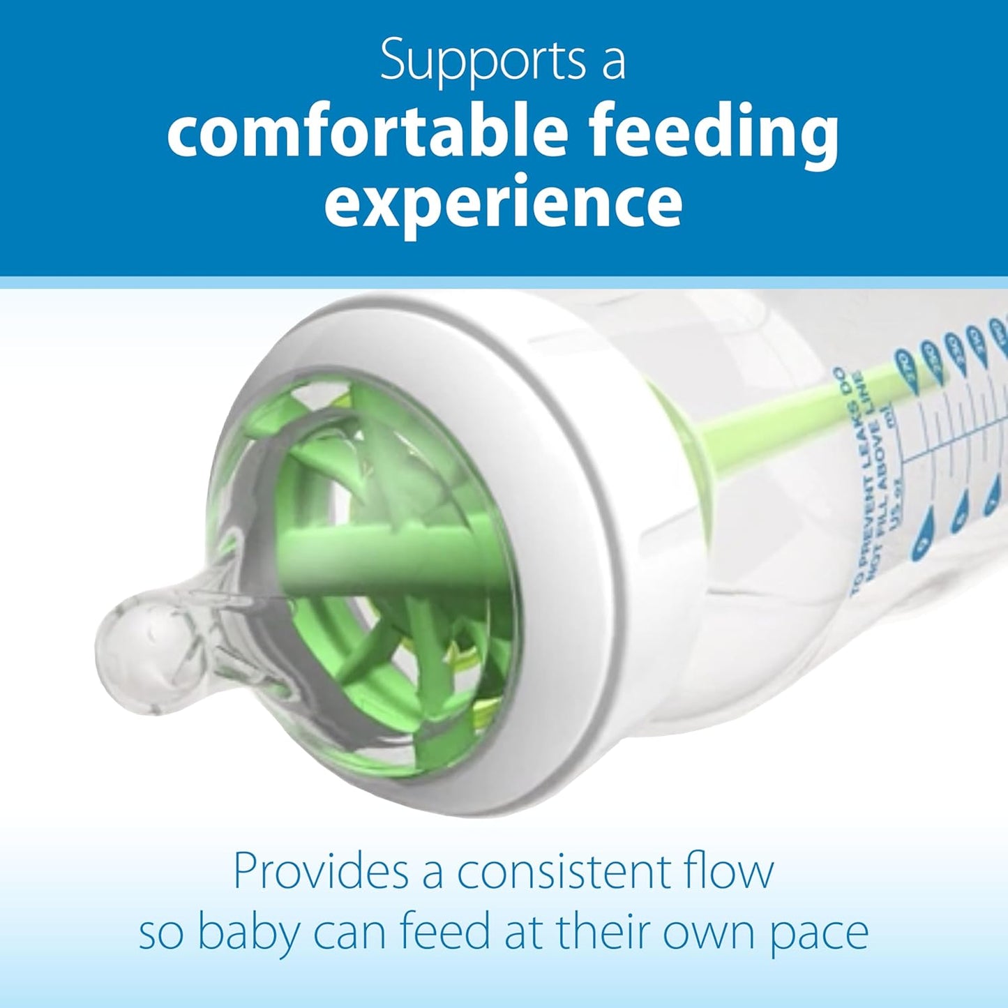 Dr. Brown’s Natural Flow® Level 2 Wide-Neck Baby Bottle Silicone Nipple, Medium Flow, 3m+, 100% Silicone Bottle Nipple, 6 Pack