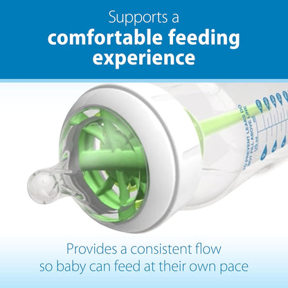 Dr. Brown’s Natural Flow® Level 2 Wide-Neck Baby Bottle Silicone Nipple, Medium Flow, 3m+, 100% Silicone Bottle Nipple, 6 Pack