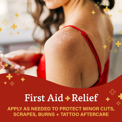 A+D First Aid Multipurpose Healing Ointment - Moisturizing Skin Protectant for Dry Cracked Heels, Elbows, Hands and Lips - Protects Minor Cuts, Burns, & Scrapes – 4 oz Tube