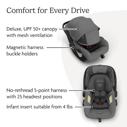 UPPAbaby Mesa V3 Infant Car Seat - Easy Installation + SmartSecure Technology - Attaches to Stroller | Base + Infant Insert Included - Declan (Oat Mélange)