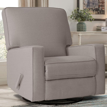 Harkawon Swivel Rocker Recliner Chair, Glider Rocker Recliner, Rocking Chair Nursery, Fabric Chair with High Back, Deep Seat, for Living Room, Bedroom, Beige
