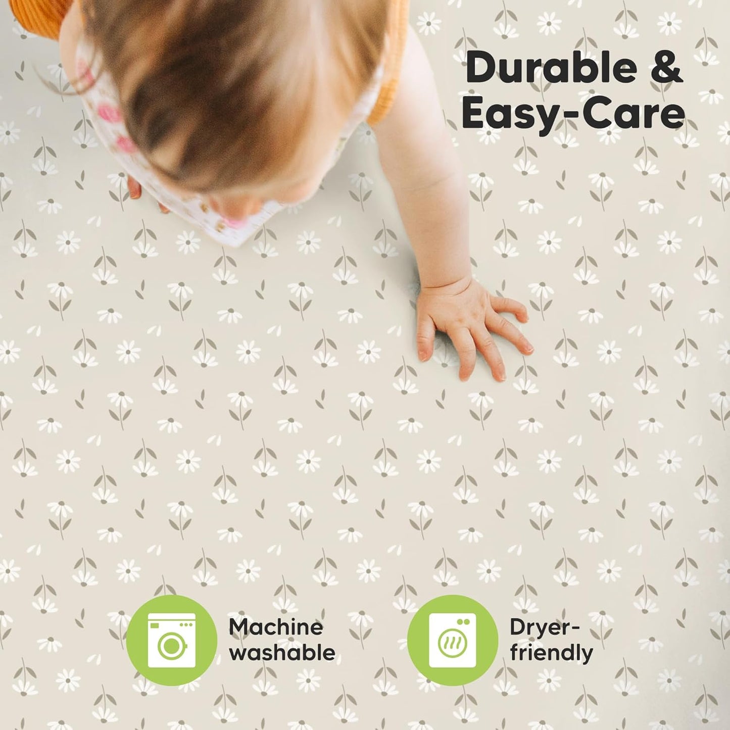 2-Pack Mini Crib Sheets Fitted - 38x26 Pack N Play Sheets for Pack and Play Mattress, Organic Cotton, Soft & Breathable Playard Bedding, Neutral Mini Toddler Bed Cover for Boys, Girls (Dragon Tale)