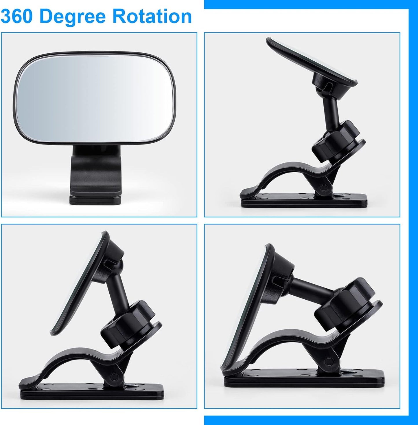 Car Mirror for Baby, Dannisly Back Seat Baby Mirror, Toddler Adjustable Facing Rear View Convex - Accessories, Clip on Windshield or Sun Visor