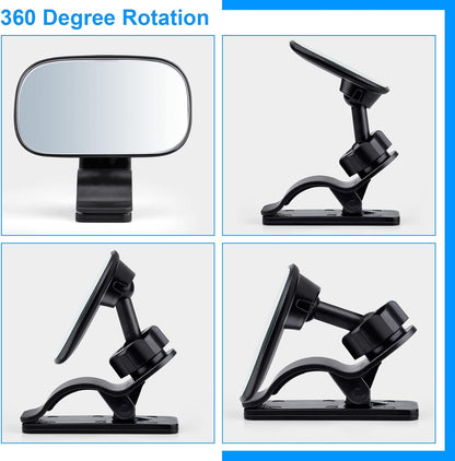 Car Mirror for Baby, Dannisly Back Seat Baby Mirror, Toddler Adjustable Facing Rear View Convex - Accessories, Clip on Windshield or Sun Visor