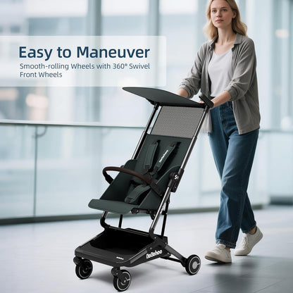 Lightweight Travel Baby Stroller, Foldable Portable Airplane Compact Umbrella Strollers for Toddler 1-3 Years (S1-Black)