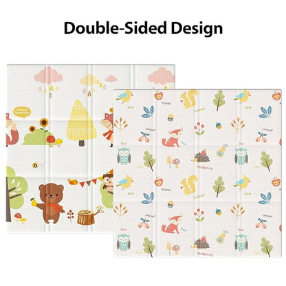 XVISHX Baby Play Mat, 50 x 50 Inch Play Mat Perfect for Use Baby Playpen, Foldable Baby Foam Playmat for Floor, Portable Waterproof Activity PlayMats for Babies, Infants and Toddlers