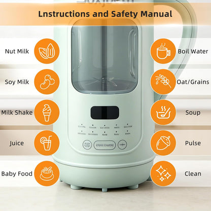 Nut Milk Maker & Multi-Function Blender - 1L Large Capacity, Self-Cleaning, for Almond Milk, Soy Milk, Smoothie, Juice, Baby Food, Soup & More, Quiet Design with Visual Window