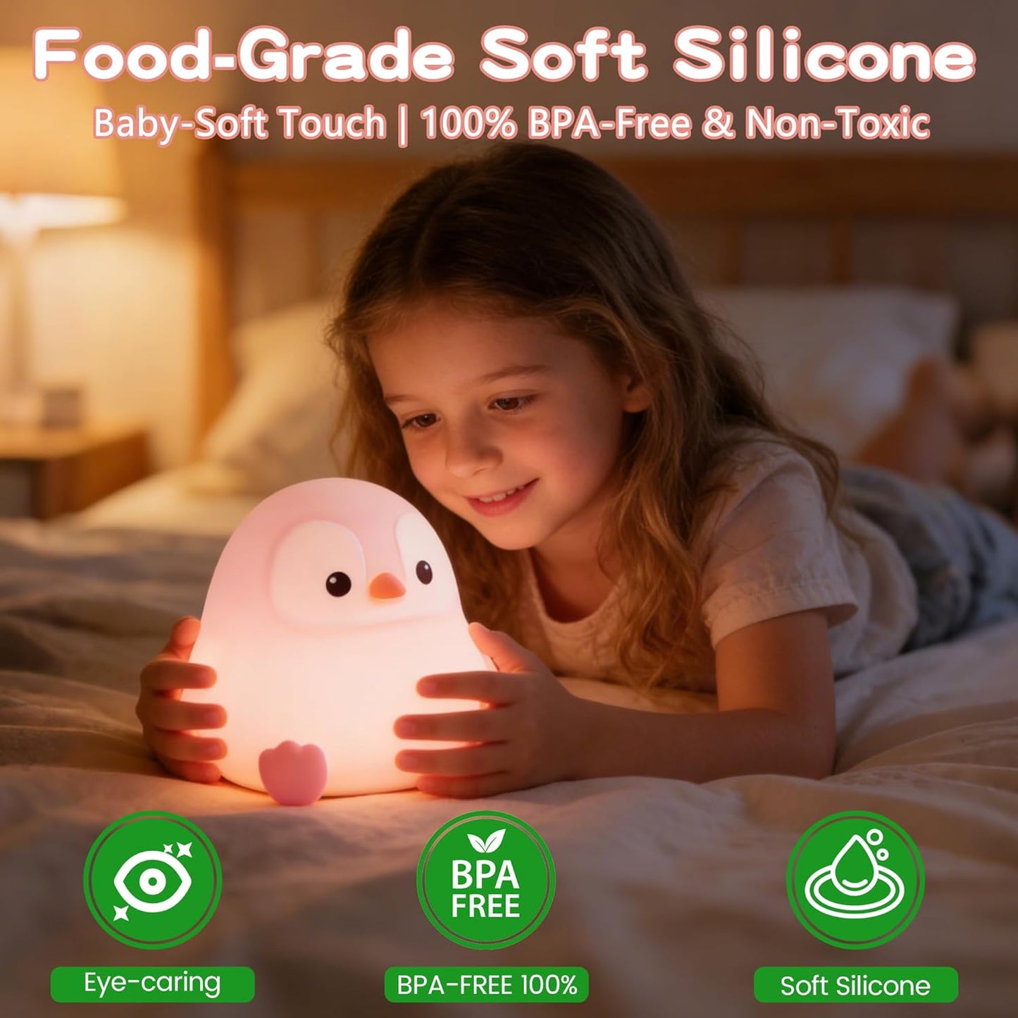 Cute Panda Night Light with White Noise, Sound Machine for Baby Sleeping Aid ,Toddler Sleep Trainer 4 Soothing Sleep Sounds,Timer/Dimmable Nursery Silicone Night Light, Cute Gifts for Kids Boys/Girls