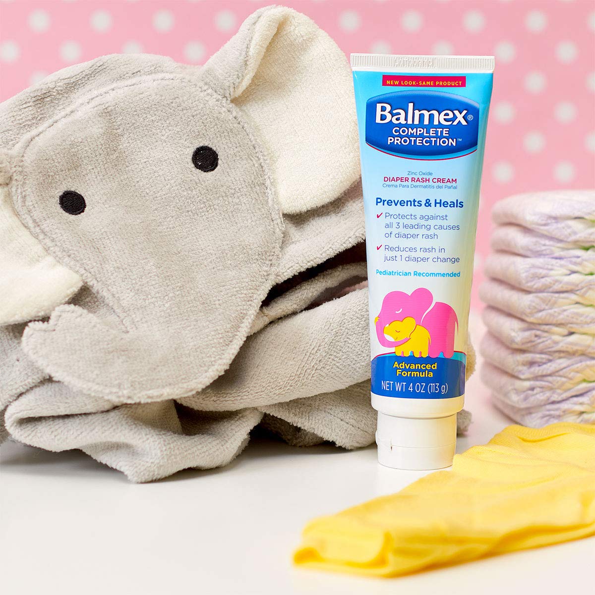 Balmex Complete Protection Baby Diaper Rash Cream with Zinc Oxide + Soothing Botanicals, 4 Ounce